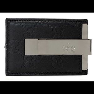 Black Leather Gucci Money Clip
